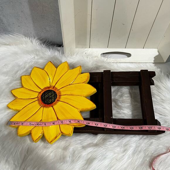 NEW Sunflower Rustic Farmhouse Handcrafted Folding Plant Stand 19” - Picture 16 of 16